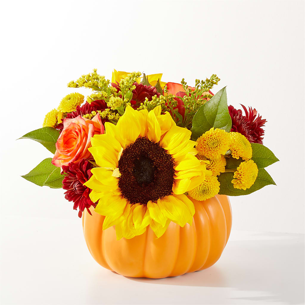 Golden Gourd Pumpkin Bouquet – Flowers By Mayra Inc, Freeport NY