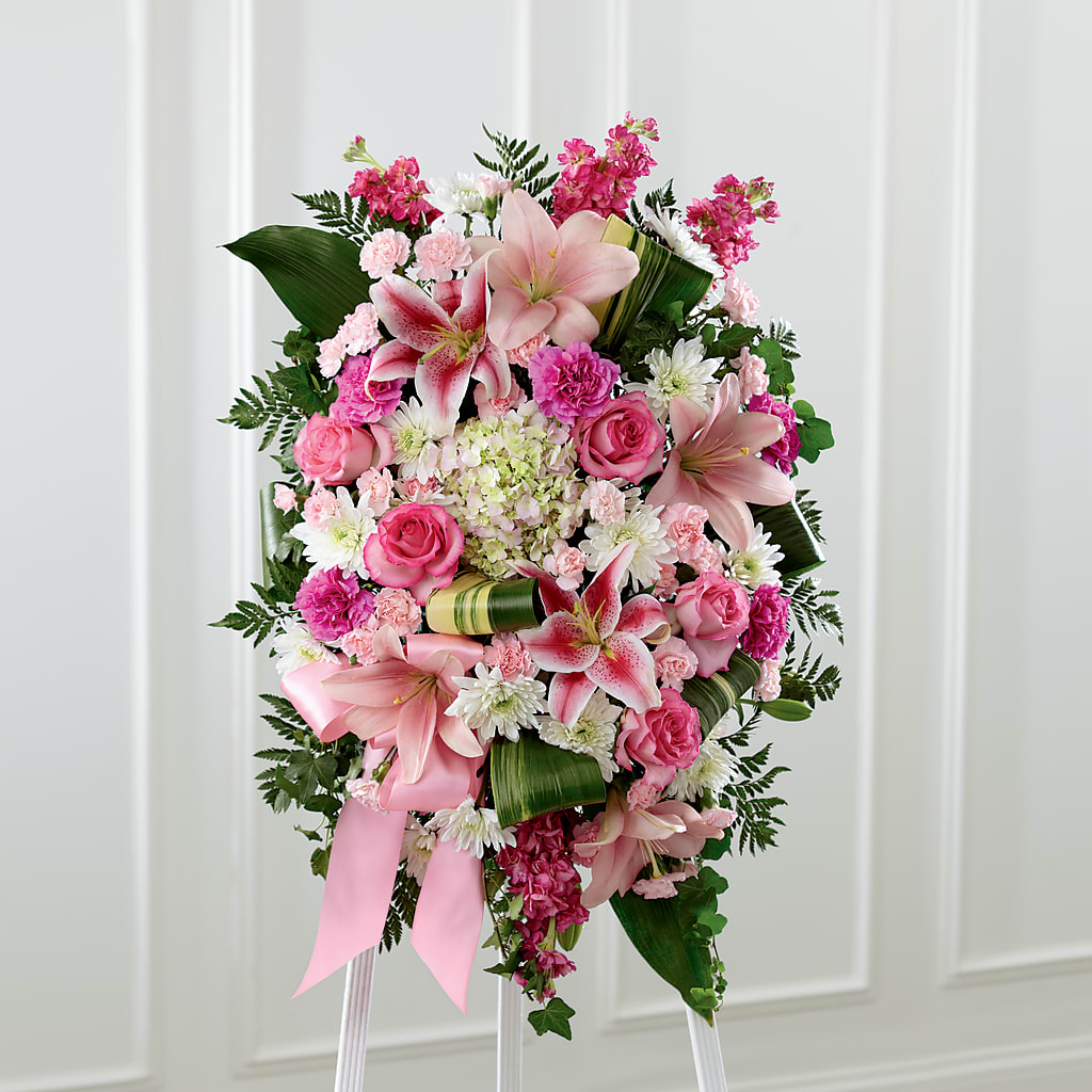 Comforting Standing Spray – Flowers By Mayra Inc, Freeport NY