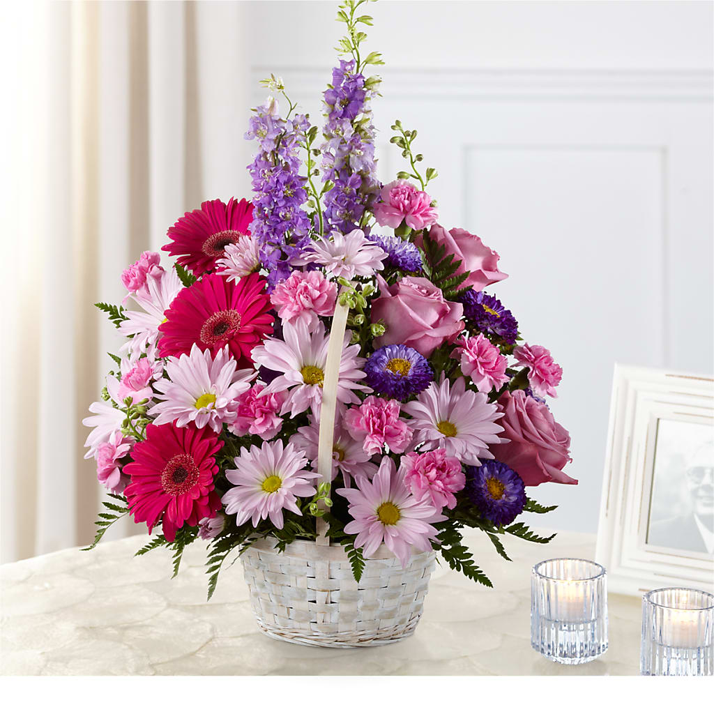 Pastel Peace Basket – Flowers By Mayra Inc, Freeport NY