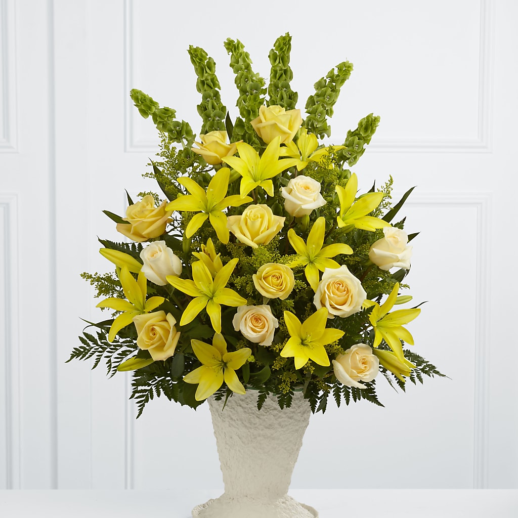 Golden Memories Arrangement – Flowers By Mayra Inc, Freeport NY