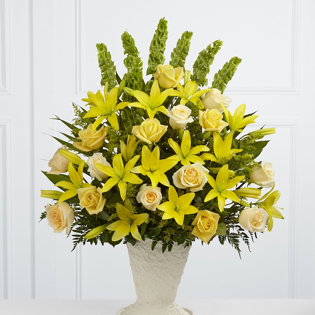 Golden Memories Arrangement – Flowers By Mayra Inc, Freeport NY