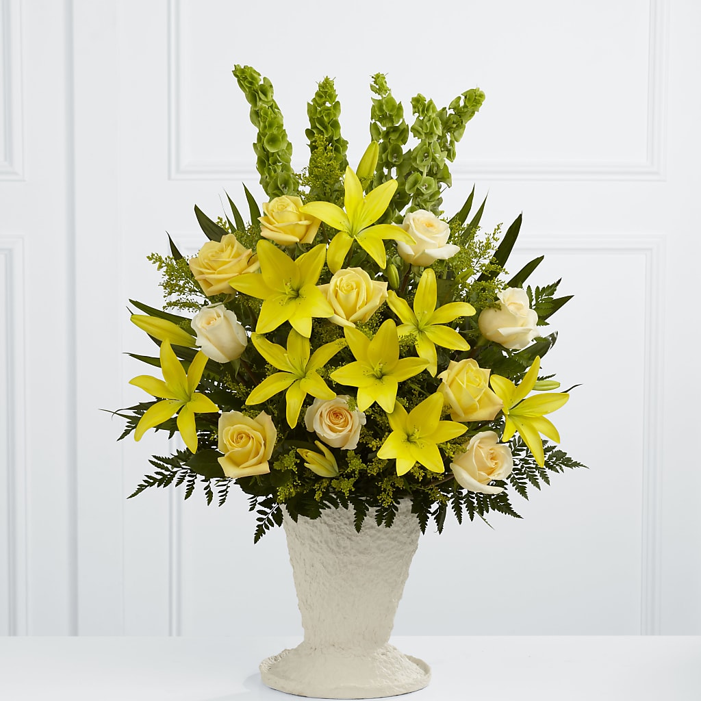 Golden Memories Arrangement – Flowers By Mayra Inc, Freeport NY