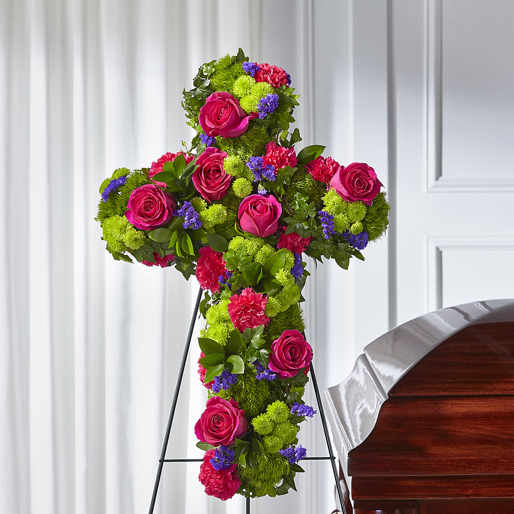 Tribute Rose Floral Cross – Flowers By Mayra Inc, Freeport NY