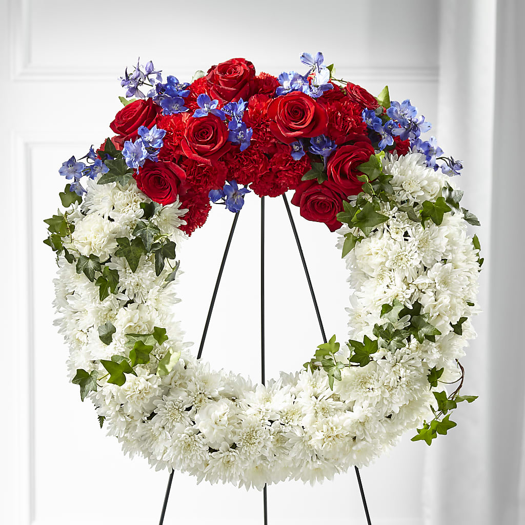 Patriotic Passion Wreath – Flowers By Mayra Inc, Freeport NY