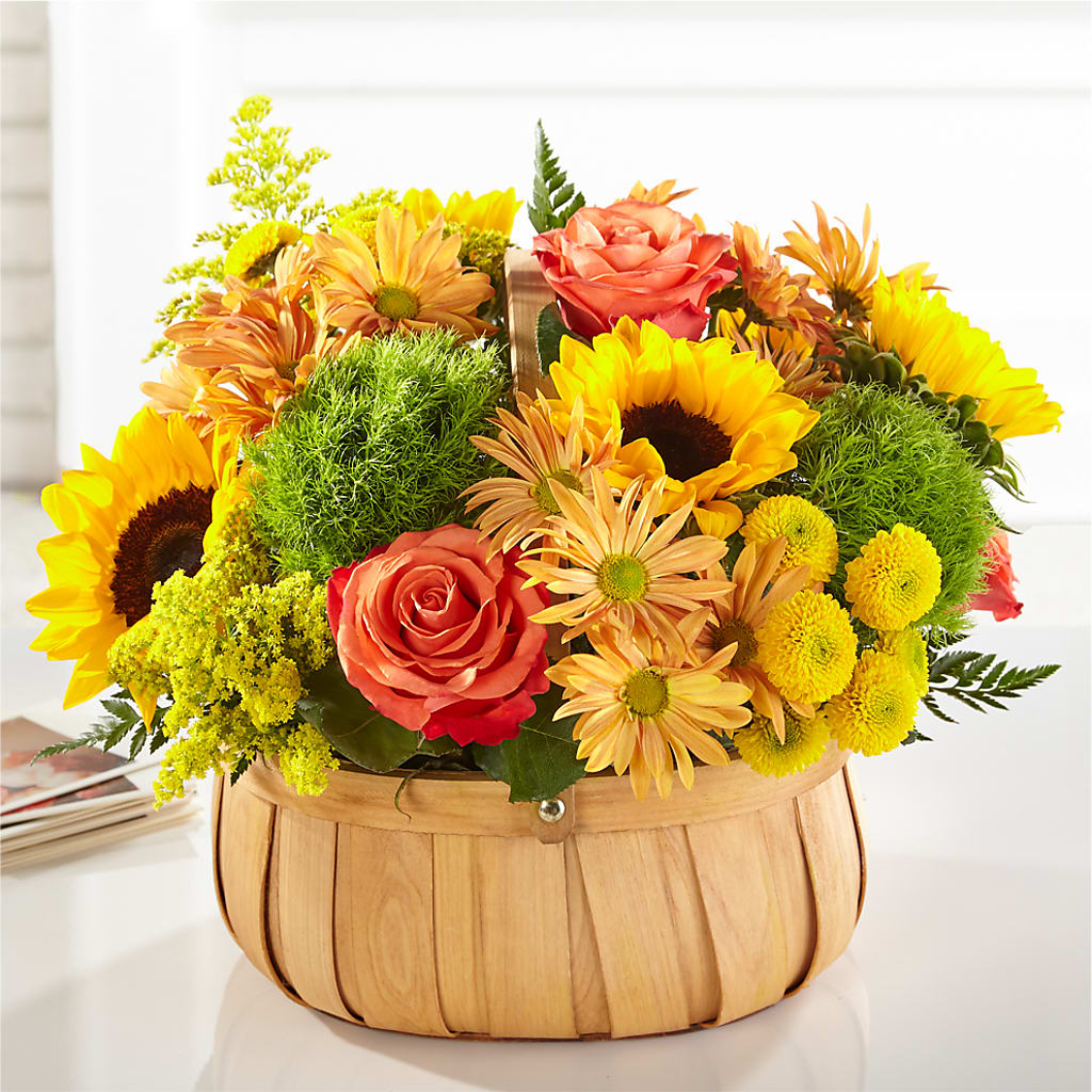 Harvest Sunflower Basket – Flowers By Mayra Inc, Freeport NY