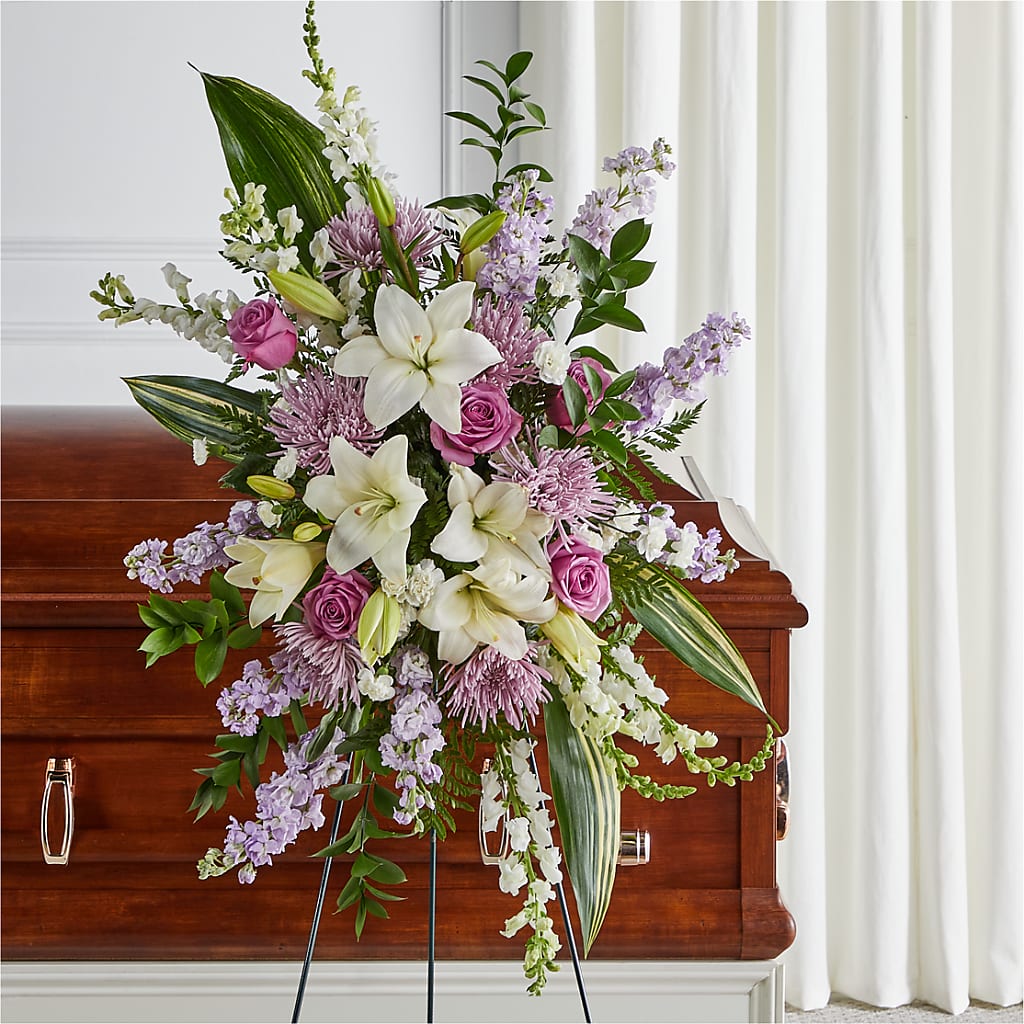 Grateful Hearts Standing Spray – Flowers By Mayra Inc, Freeport NY