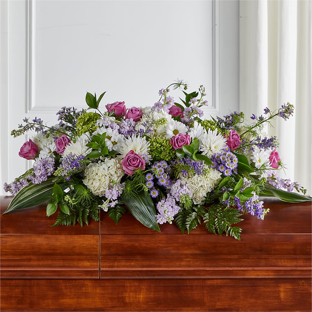 Meadows of Serenity Casket Spray – Flowers By Mayra Inc, Freeport NY