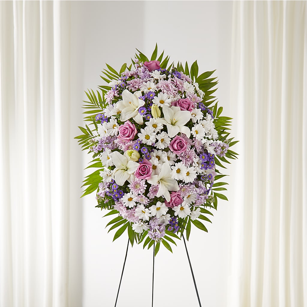 Surrounded by Love Standing Spray – Flowers By Mayra Inc, Freeport NY