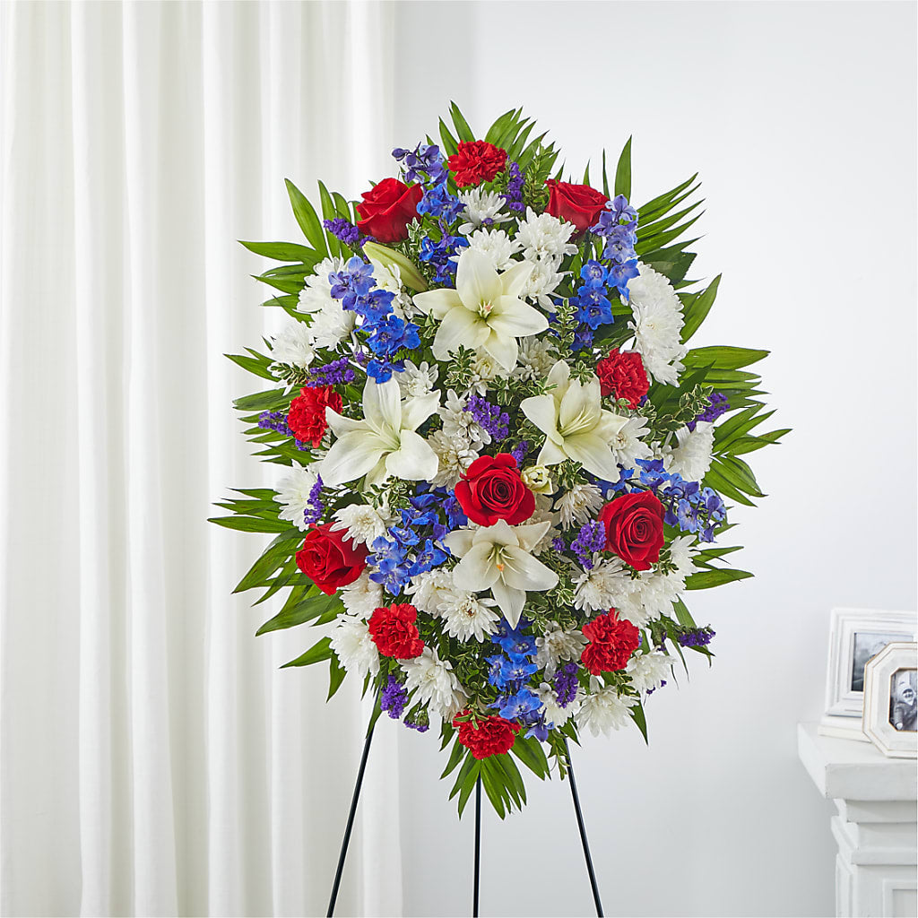 Cherished Service Standing Spray – Flowers By Mayra Inc, Freeport NY