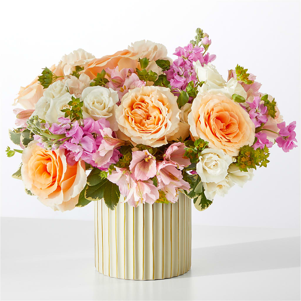 Paradise Bouquet with Ivory Vase – Flowers By Mayra Inc, Freeport NY