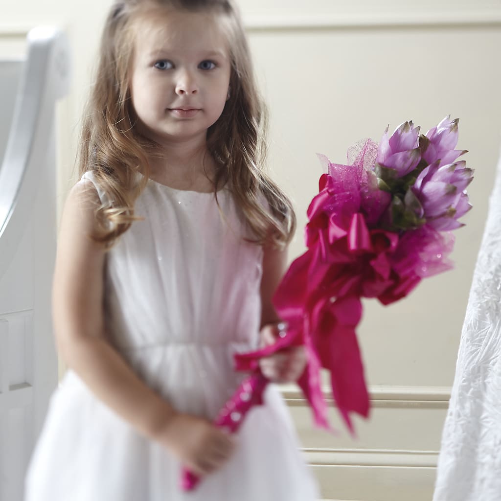 Sparkle Pink Flower Girl Bouquet – Flowers By Mayra Inc, Freeport NY