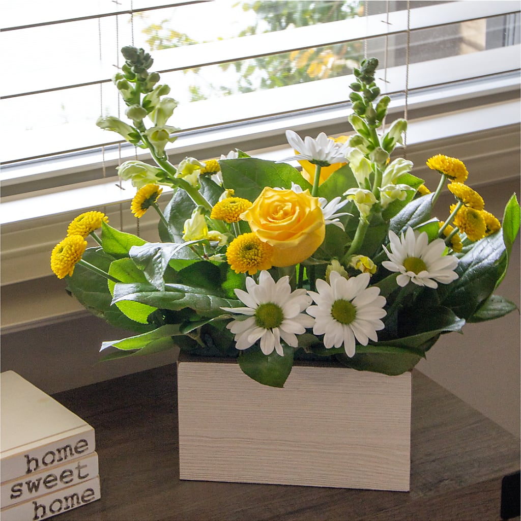 Sun Salutation Box Bouquet –  Flowers By Mayra Inc, Freeport NY