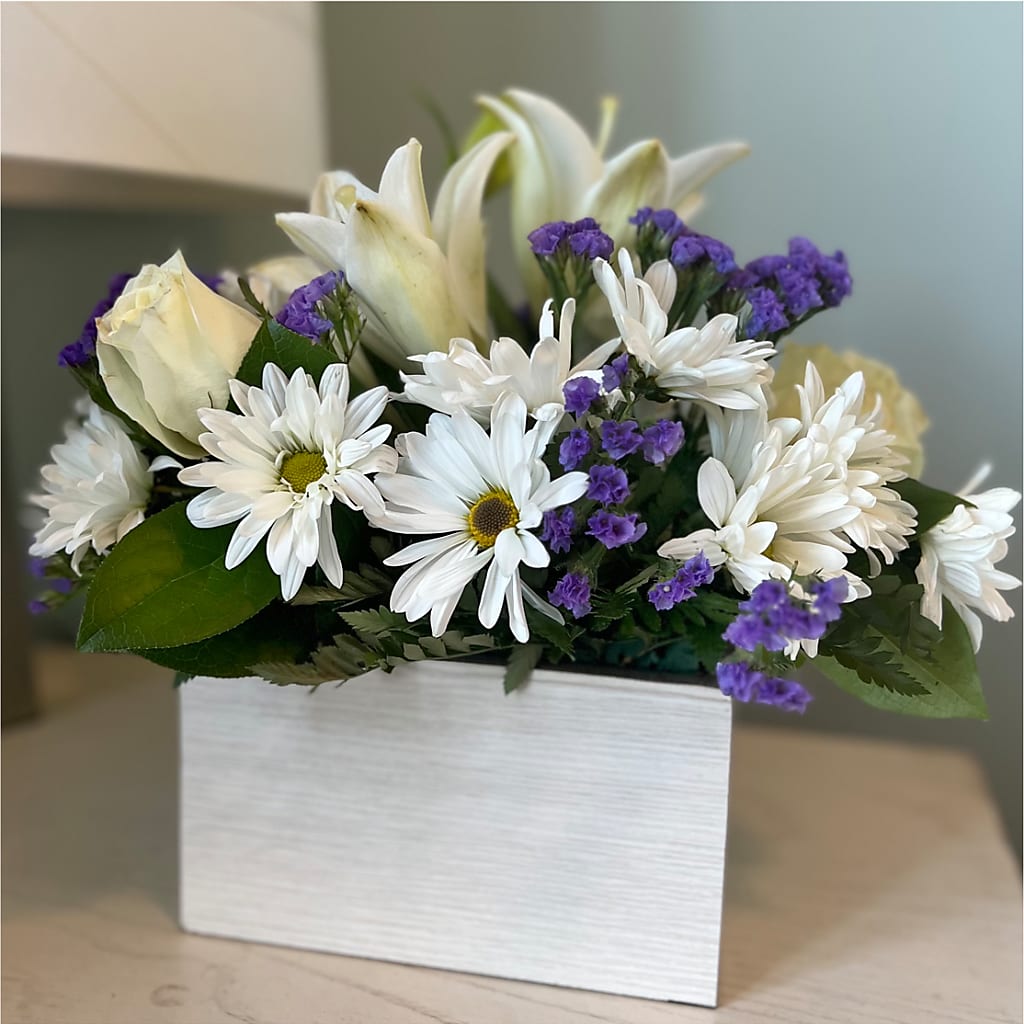 Beyond Blue Box Bouquet –  Flowers By Mayra Inc, Freeport NY