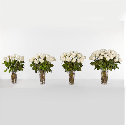 Long Stem White Rose Bouquet –  Flowers By Mayra Inc, Freeport NY