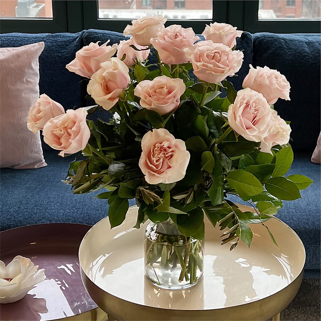 Long Stem Pink Rose Bouquet –  Flowers By Mayra Inc, Freeport NY