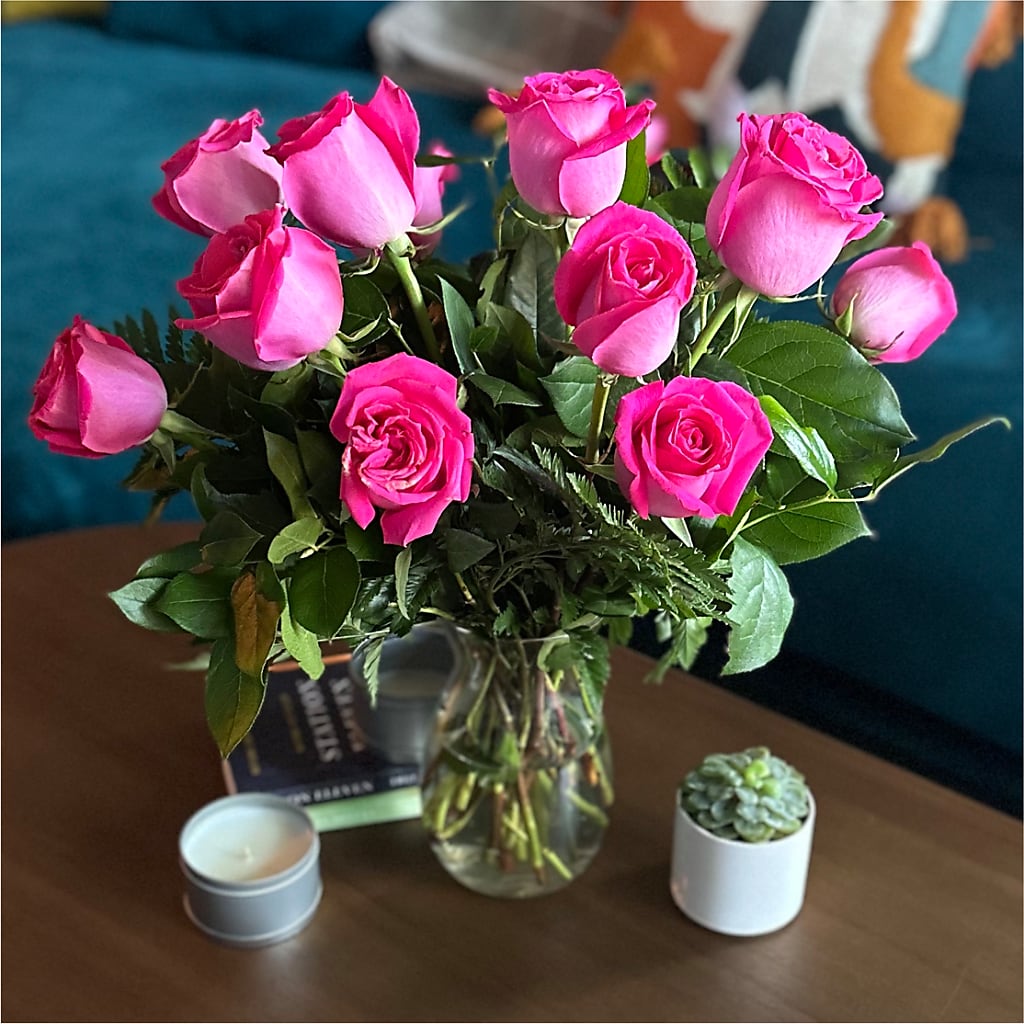 Long Stem Pink Rose Bouquet –  Flowers By Mayra Inc, Freeport NY