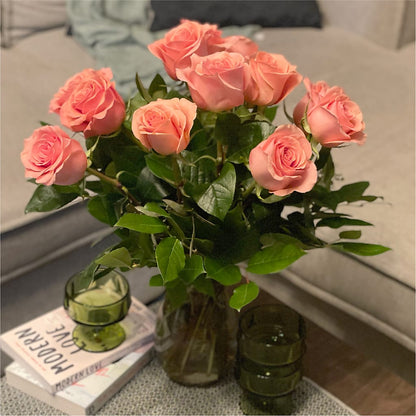 Long Stem Pink Rose Bouquet –  Flowers By Mayra Inc, Freeport NY
