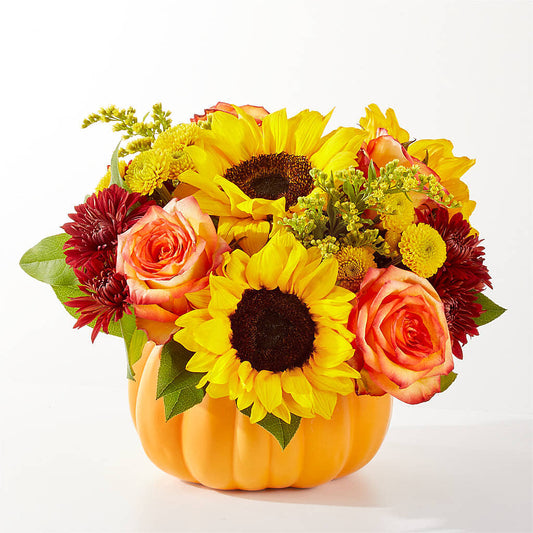 Golden Gourd Pumpkin Bouquet –  Flowers By Mayra Inc, Freeport NY