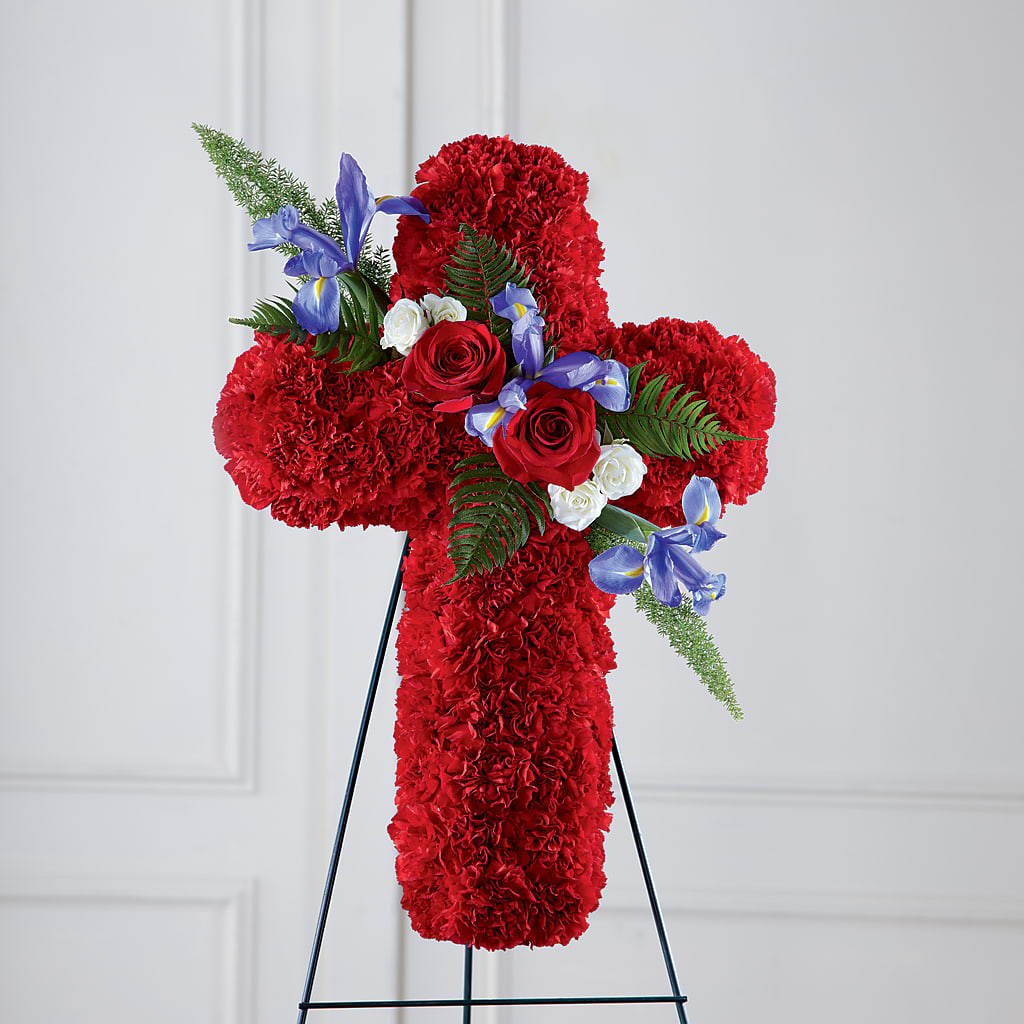 Faithful Hero Floral Cross –  Flowers By Mayra Inc, Freeport NY