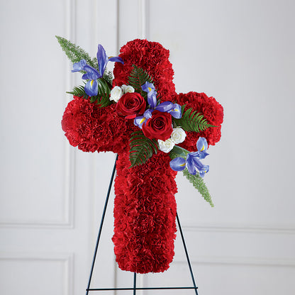 Faithful Hero Floral Cross –  Flowers By Mayra Inc, Freeport NY