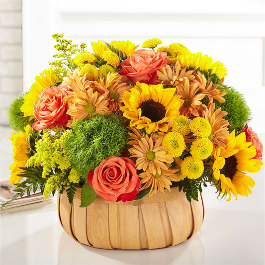 Harvest Sunflower Basket –  Flowers By Mayra Inc, Freeport NY