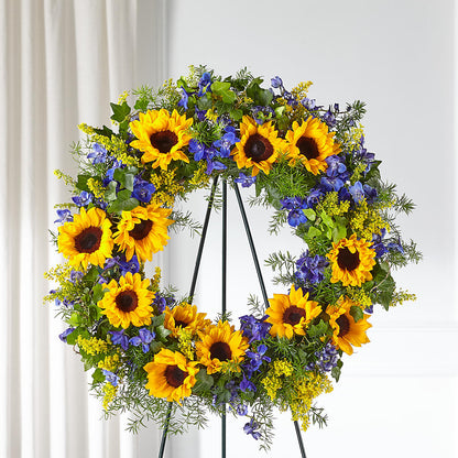 Bright Rays Wreath –  Flowers By Mayra Inc, Freeport NY