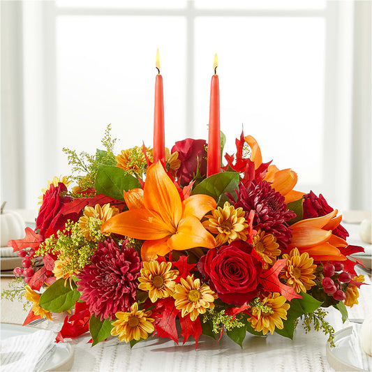 Autumn's Embrace Centerpiece –  Flowers By Mayra Inc, Freeport NY