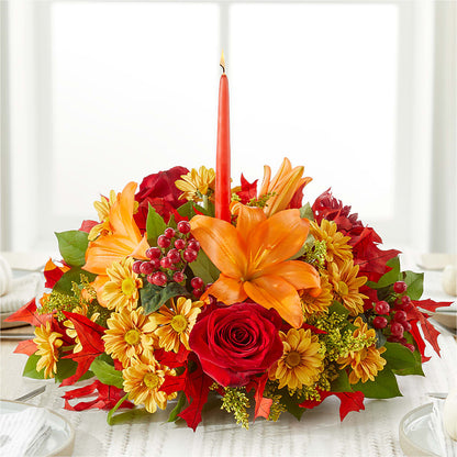 Autumn's Embrace Centerpiece –  Flowers By Mayra Inc, Freeport NY