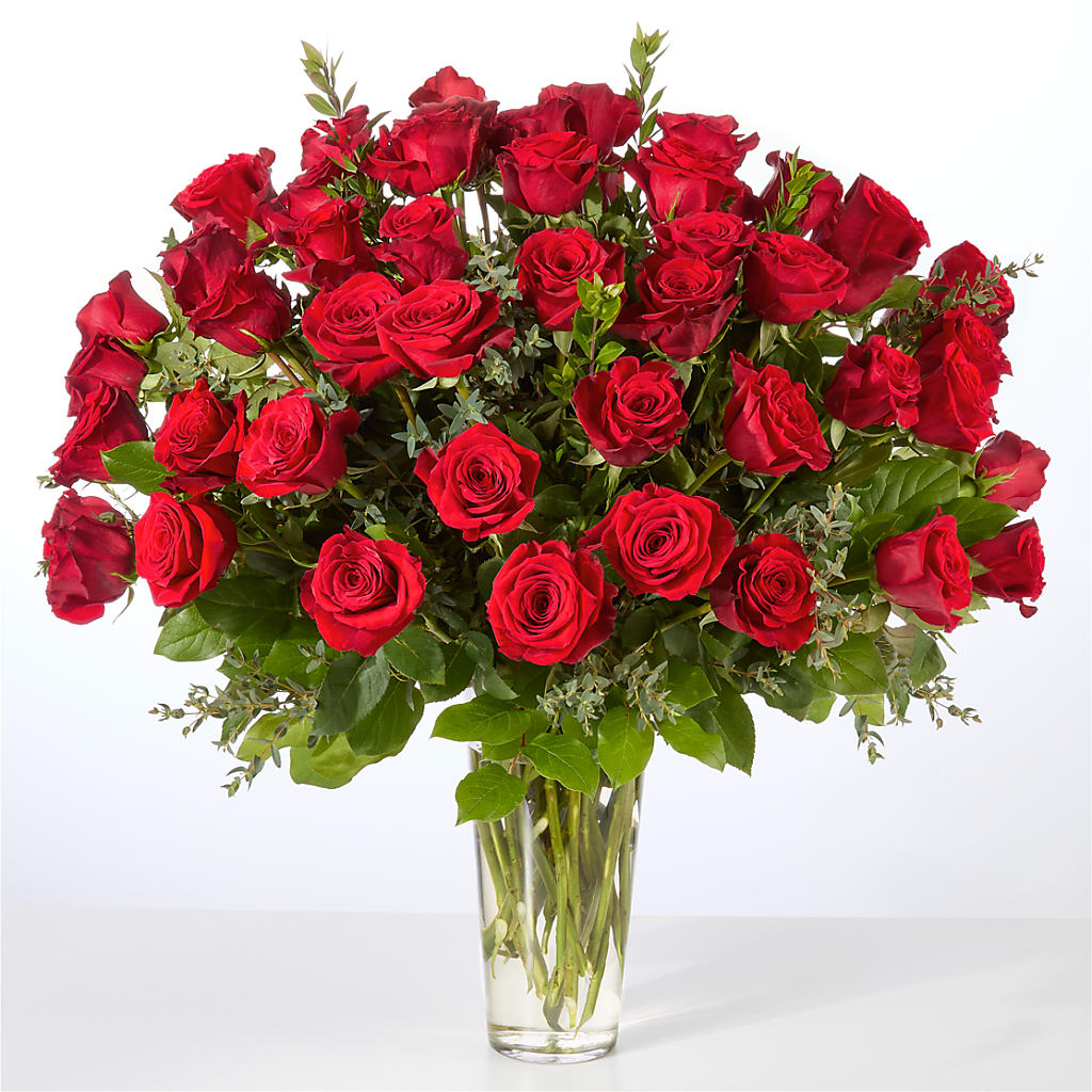 Forever Yours Fifty Stem Red Rose Bouquet –  Flowers By Mayra Inc, Freeport NY